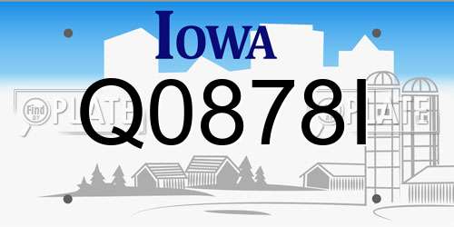 Q0878I Iowa License Plate