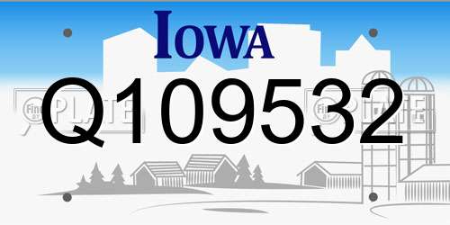 Q109532 Iowa License Plate
