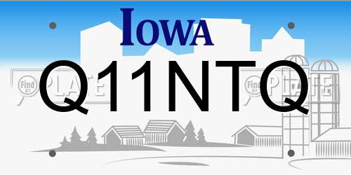 Q11NTQ Iowa License Plate