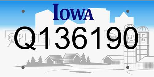 Q136190 Iowa License Plate