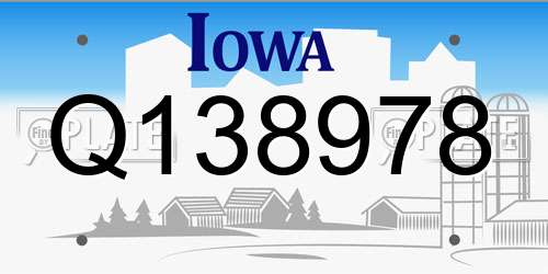 Q138978 Iowa License Plate