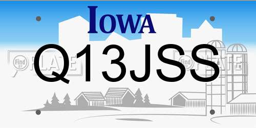 Q13JSS Iowa License Plate