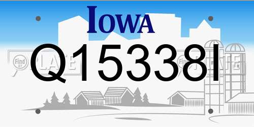 Q15338I Iowa License Plate