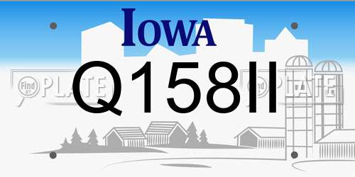 Q158II Iowa License Plate