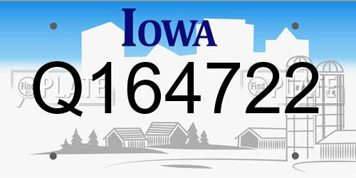 Q164722 Iowa License Plate
