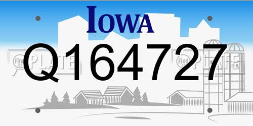 Q164727 Iowa License Plate