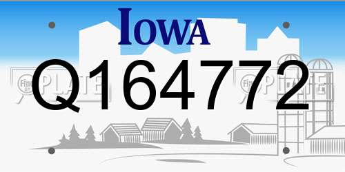 Q164772 Iowa License Plate