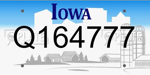 Q164777 Iowa License Plate