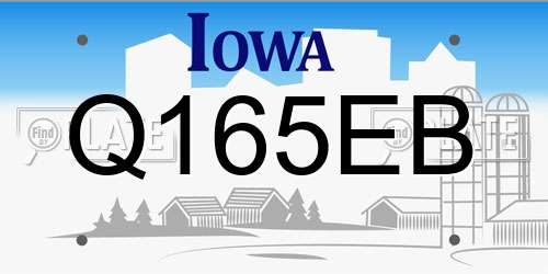 Q165EB Iowa License Plate