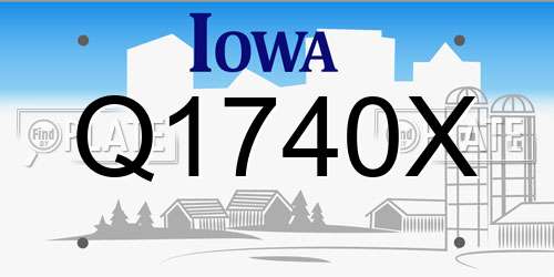 Q1740X Iowa License Plate