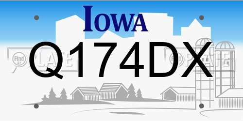 Q174DX Iowa License Plate