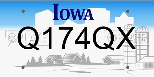 Q174QX Iowa License Plate