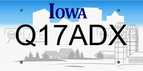 Q17ADX Iowa License Plate