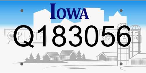 Q183056 Iowa License Plate