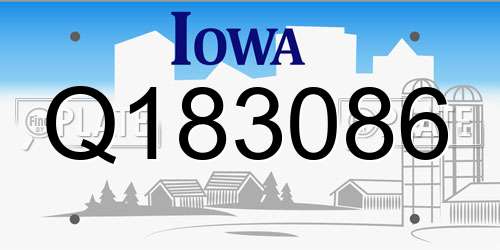 Q183086 Iowa License Plate