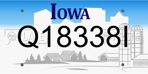 Q18338I Iowa License Plate