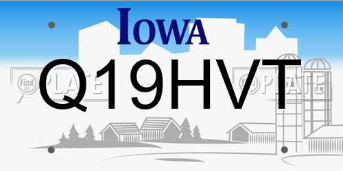 Q19HVT Iowa License Plate