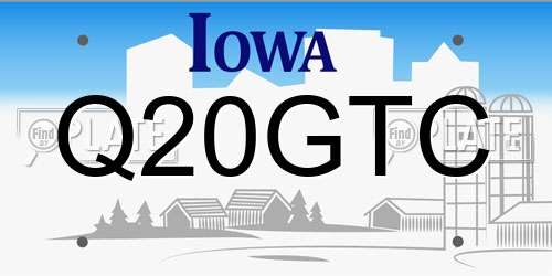 Q20GTC Iowa License Plate