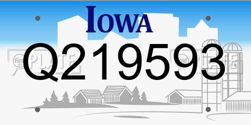Q219593 Iowa License Plate