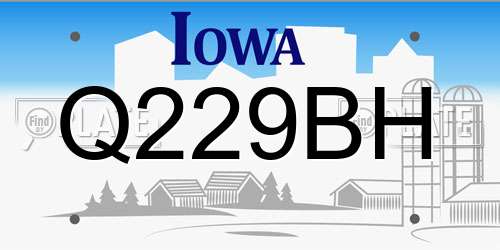 Q229BH Iowa License Plate