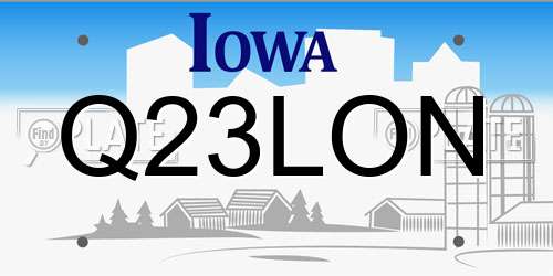 Q23LON Iowa License Plate