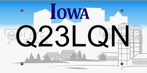 Q23LQN Iowa License Plate