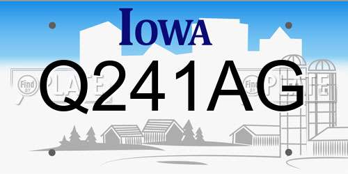 Q241AG Iowa License Plate