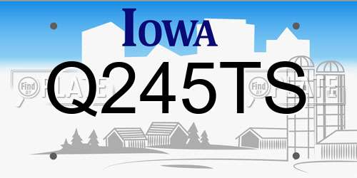 Q245TS Iowa License Plate