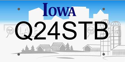 Q24STB Iowa License Plate