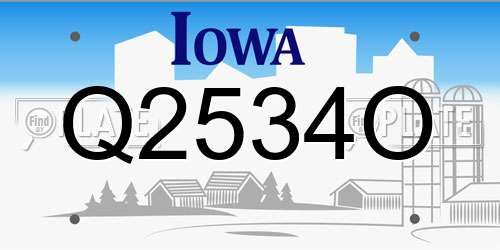 Q2534O Iowa License Plate