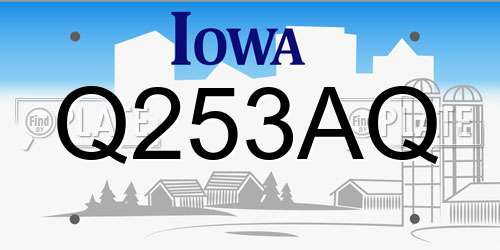 Q253AQ Iowa License Plate