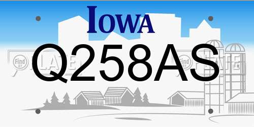 Q258AS Iowa License Plate