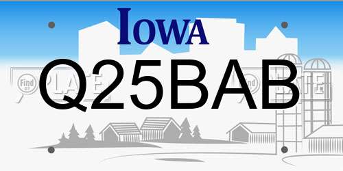 Q25BAB Iowa License Plate