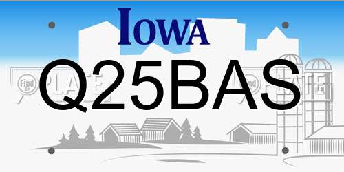 Q25BAS Iowa License Plate