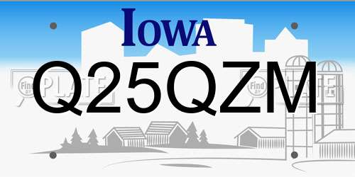 Q25QZM Iowa License Plate
