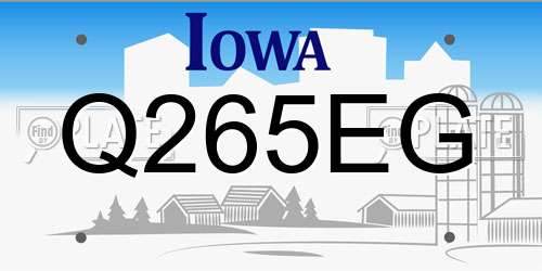 Q265EG Iowa License Plate
