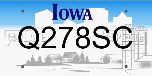 Q278SC Iowa License Plate