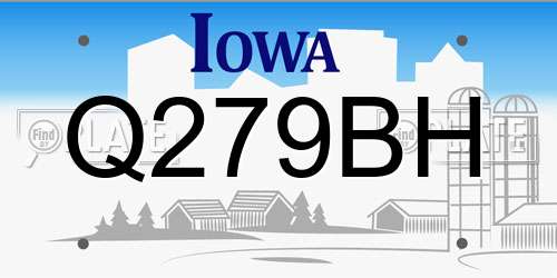 Q279BH Iowa License Plate