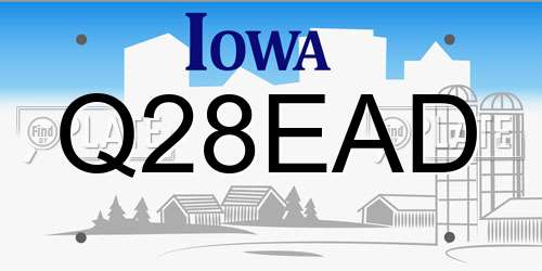 Q28EAD Iowa License Plate