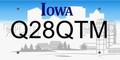 Q28QTM Iowa License Plate