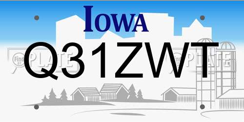 Q31ZWT Iowa License Plate