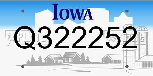 Q322252 Iowa License Plate
