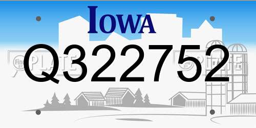 Q322752 Iowa License Plate