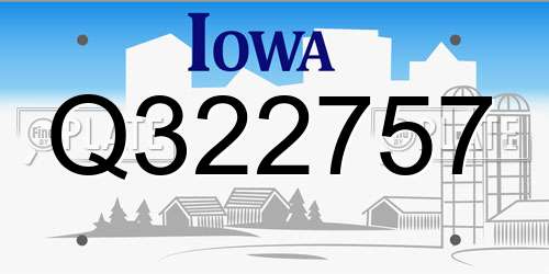 Q322757 Iowa License Plate
