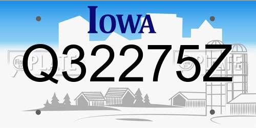 Q32275Z Iowa License Plate