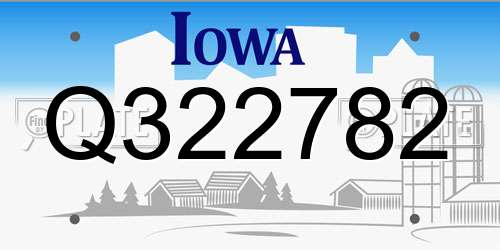 Q322782 Iowa License Plate