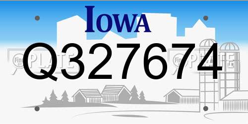 Q327674 Iowa License Plate