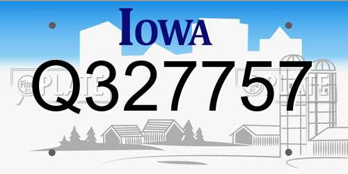 Q327757 Iowa License Plate