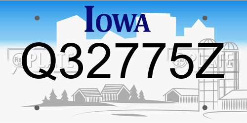 Q32775Z Iowa License Plate