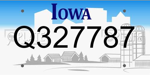 Q327787 Iowa License Plate